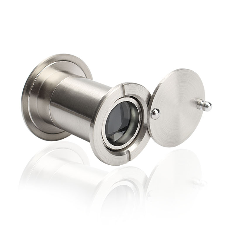 Leyoujia HD optical wide-angle door mirror copper pure brass cat eye glass lens with cover anti-theft door long sheep eye