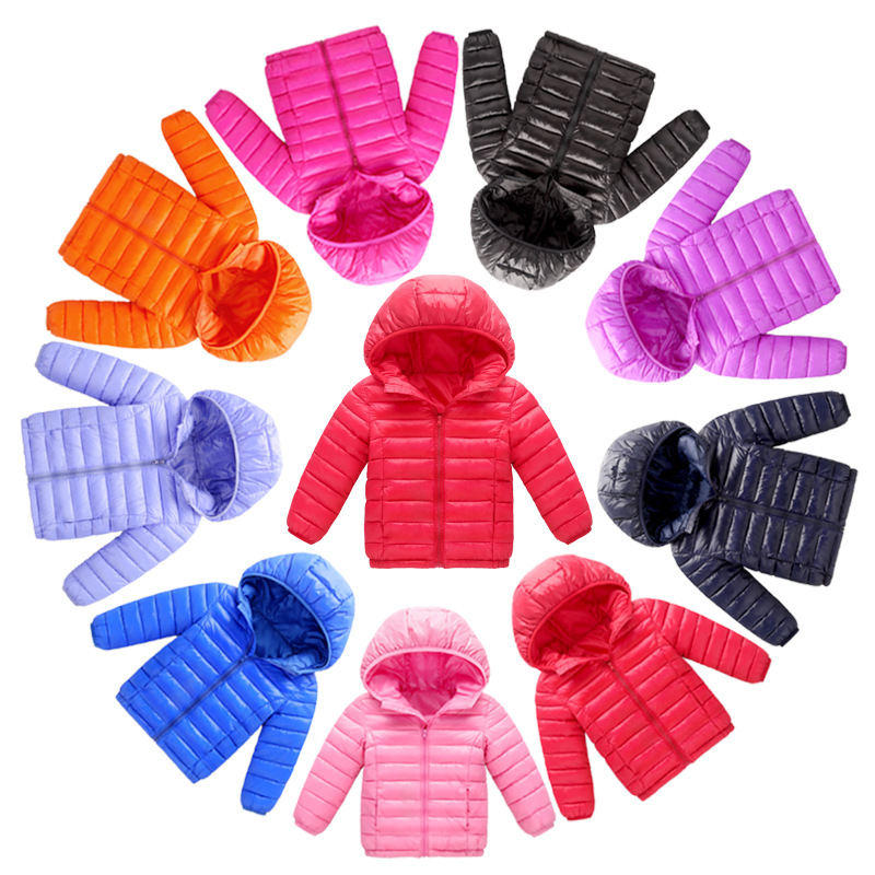 2021 new children's warm cotton-padded jacket for boys and girls autumn and winter children's lightweight down cotton clothes