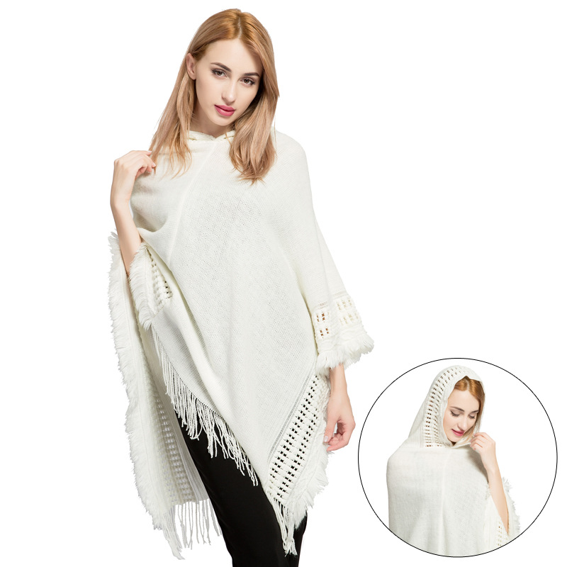 Autumn and winter hooded children tassel plus size sweater wholesale new cashmere AliExpress hot selling cape shawl