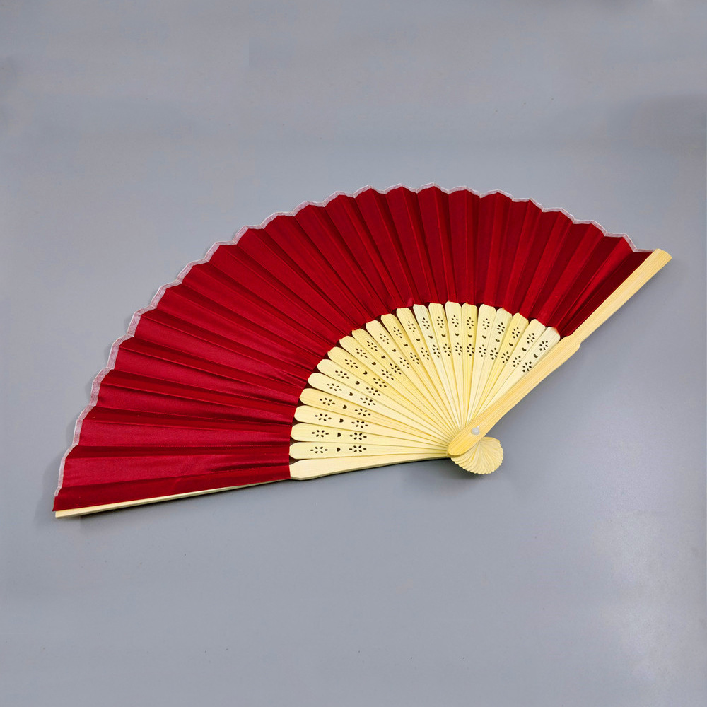 21cm Multicolor Solid Color Wedding Cloth Fan Bamboo Silk Cloth DIY Painting and Calligraphy Cloth Fan Plain Chinese Style Decorative Fan