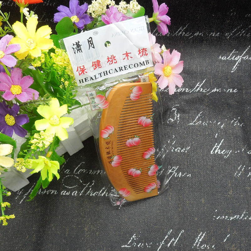 Anti-off comb month comb anti-static peach comb small comb natural health peach comb long handle comb wholesale