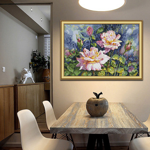 Creative cross stitch European-style retro rose living room simple decorative painting small self-embroidery diy material package