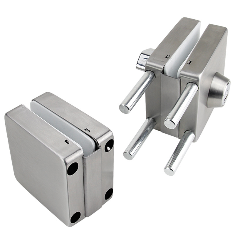 Shibixin stainless steel glass door lock double door U-lock office push-pull square glass lock factory outlet