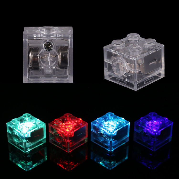 2*2 Led 照明ブロックアクセサリー Diy 教育粒子ビルディングブロックおもちゃカラフルな点滅照明おもちゃアクセサリー|undefined