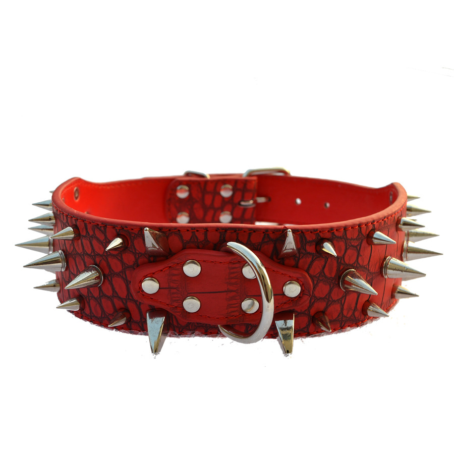 Strictly Selected Amazon Large Dog Rivet Pet Collar Crocodile Spike Necklace Dog Chain Pet Dog Collar