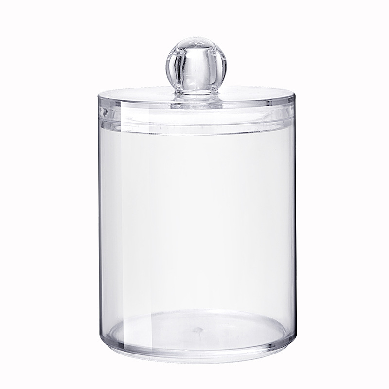 Plastic Cotton box storage box Crystal round cotton box transparent jewelry box swab box
