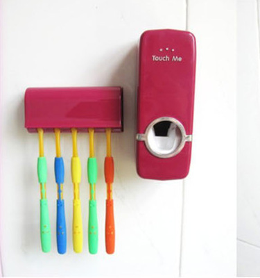 Toothpaste squeezer toothbrush holder Automatic toothpaste squeezer suit sticky hook toothbrush holder toothpaste holder wholesale