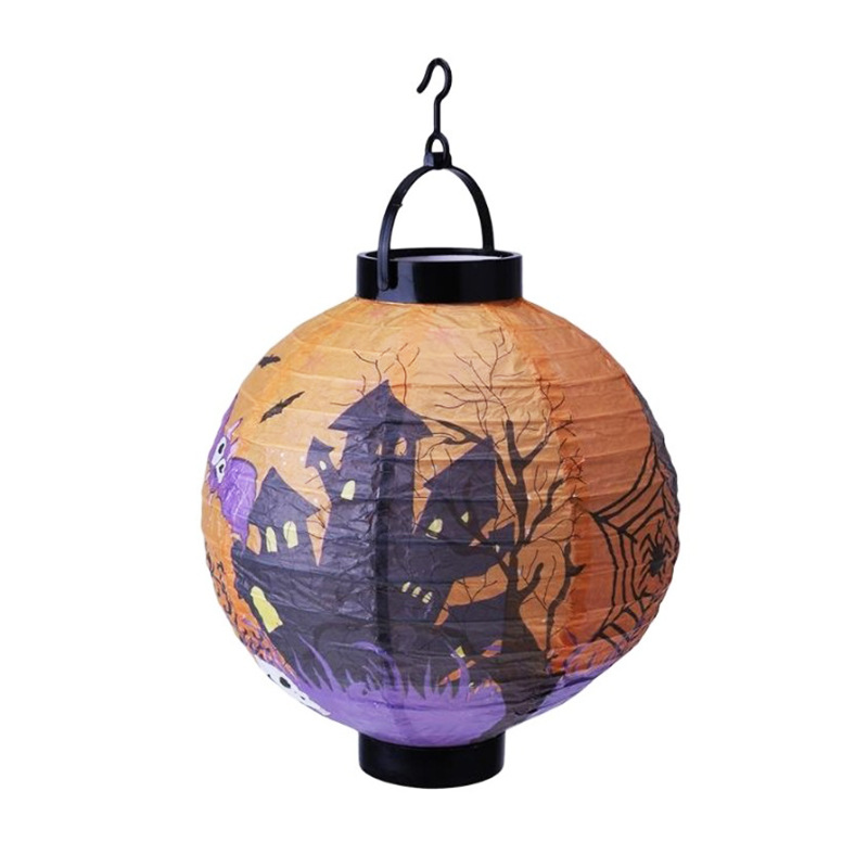 Halloween Lantern Ghost Festival haunted house venue layout props portable lamp hanging luminous pumpkin paper lantern pendant