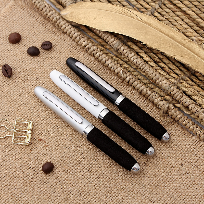 in stock Wholesale Metal Mini Ballpoint Pen Sponge Holding Pocket Oil Pen Business Advertising Gift Pen Set LOGO