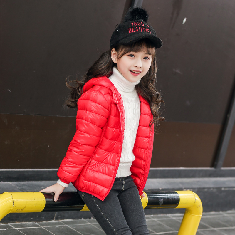 2021 new children's warm cotton-padded jacket for boys and girls autumn and winter children's lightweight down cotton clothes