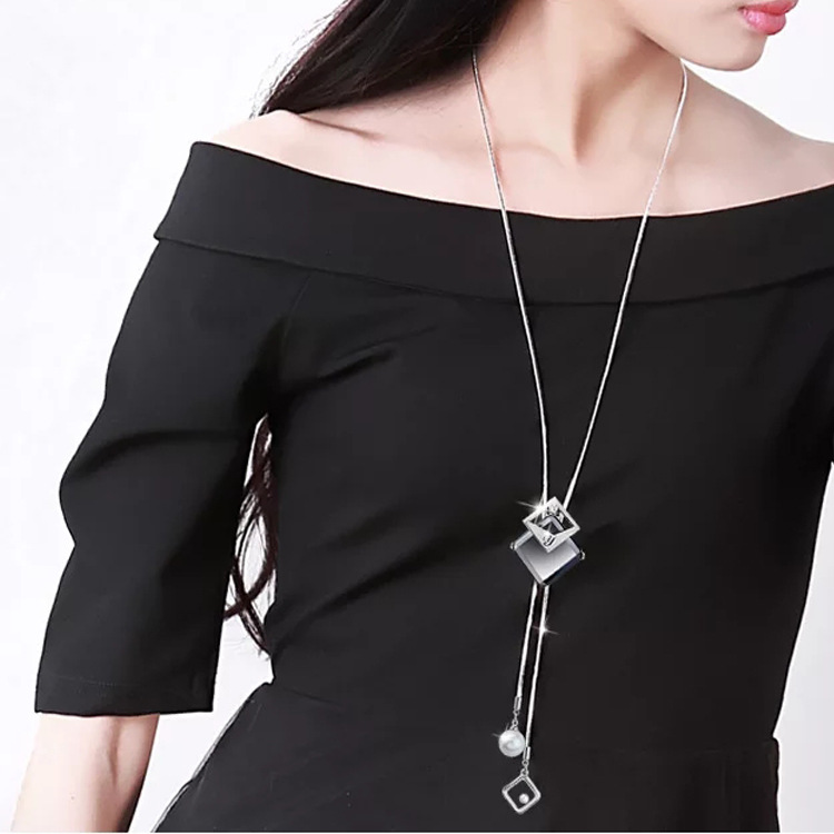 Cross-border Hot-selling Woolen Chain Women's High-end Long Necklace Fashion All-match European and American Style Tassel Light Luxury Autumn and Winter Clothing Accessories