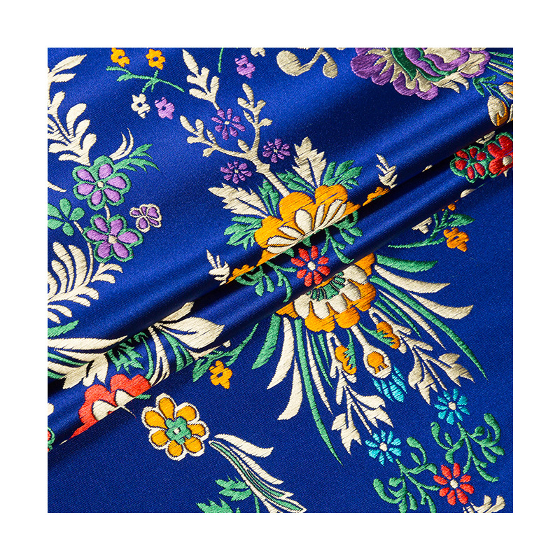 Begonia flower high density nylon brocade satin fabric antique cheongsam Tang suit fabric mahogany sofa cushion cloth