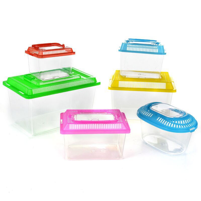 Large, Medium and Small Plastic Turtle Tank Goldfish Tank Reptile Feeding Pet Box Portable Transparent Transport Box Turtle Box