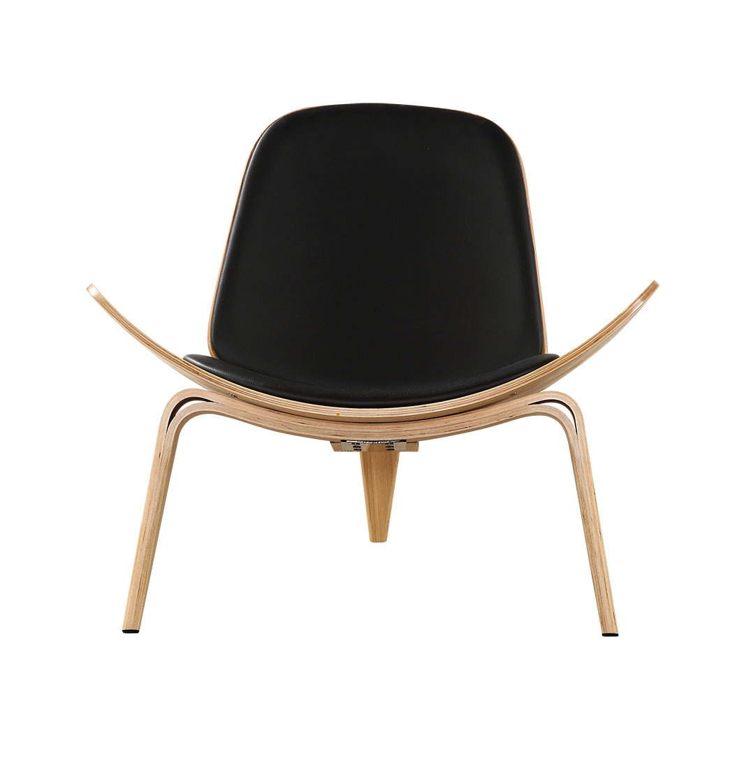 Shell Chair Curved Wood Leisure Modern Negotiation Cafe Sales Department Solid Wood Aircraft Chair Eames Factory Outlet