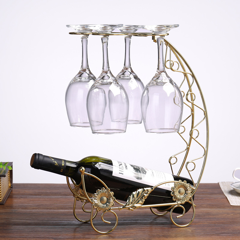 European Style Red Wine Rack Iron Hanging Cup Rack Wine Rack Hanging Cup Rack Inverted Red Wine Cup Rack Hanging Wine Utensils
