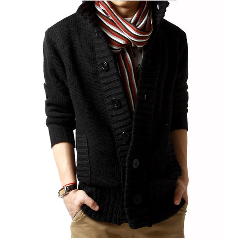 2022 Autumn and Winter New Men's Sweater Korean Knitwear Men's Vertical Collar Cardigan Autumn Coat Men's Thick Line Fashion
