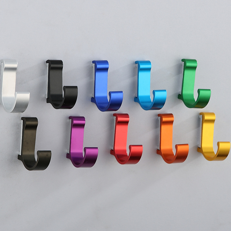 Owen Space Aluminum Colorful Creative Hook Coat Hook Clothes Hook Door Rear Clothes Hook Solid Single Hook Hook