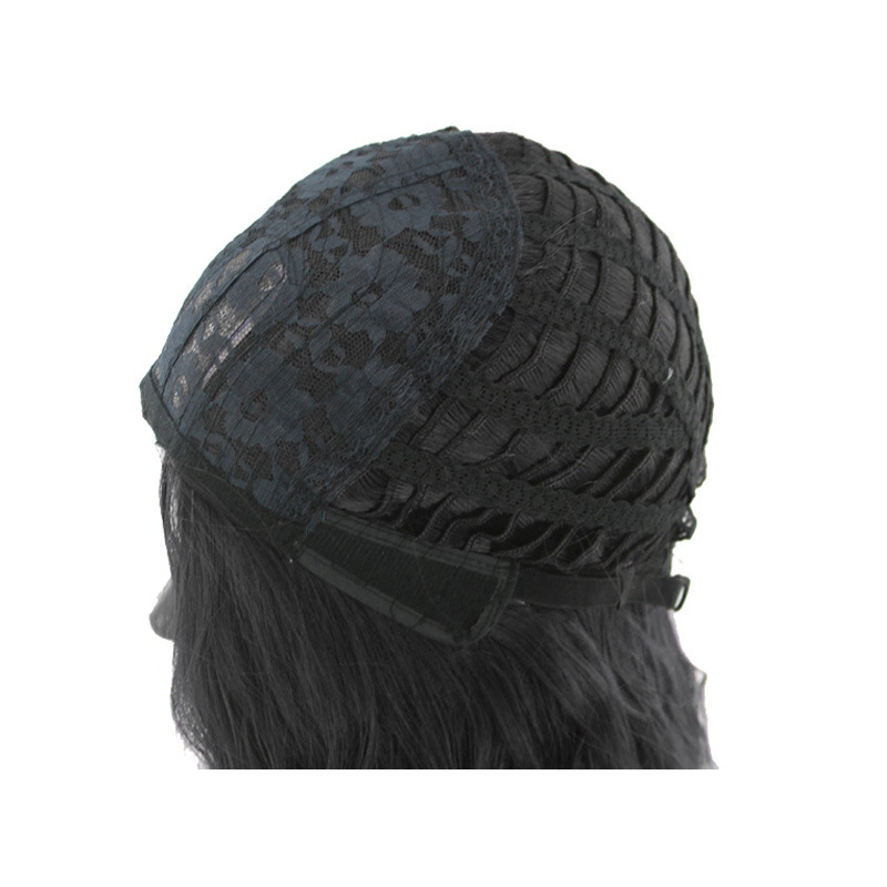 Europe and the United States cross-border highlights long curly hair COS gray gradient animation wig women's new chemical fiber full head cover