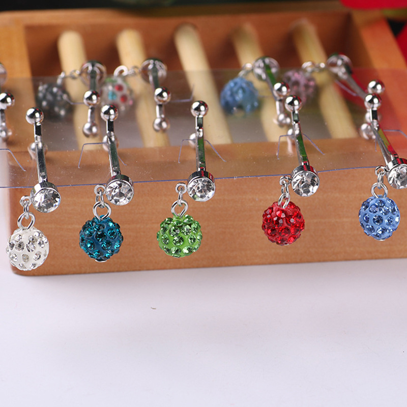 Cross-border dedicated to clay ball rhinestone multi-color turban turban fixed buckle clothing personality hanging ball ethnic style brooch