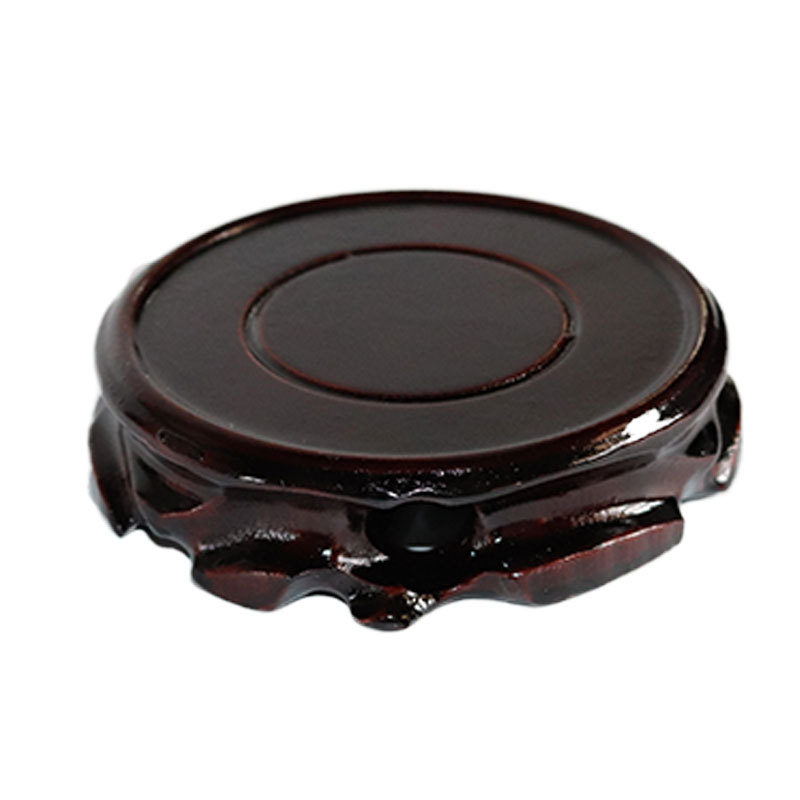 Root Carving Solid Wood Base Round Fish Tank Vase Flower Pot Jade Wonder Stone Purple Sand Teapot Redwood Small Ornaments Base