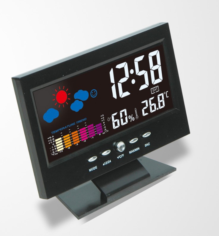 8082t weather electronic alarm clock creative LED color screen weather forecast clock temperature and humidity perpetual calendar backlight alarm clock