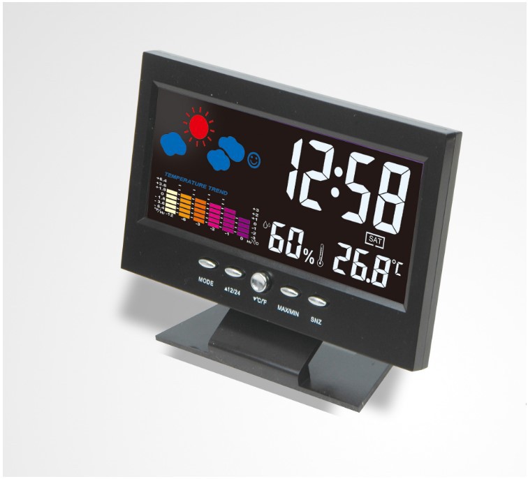 8082t weather electronic alarm clock creative LED color screen weather forecast clock temperature and humidity perpetual calendar backlight alarm clock