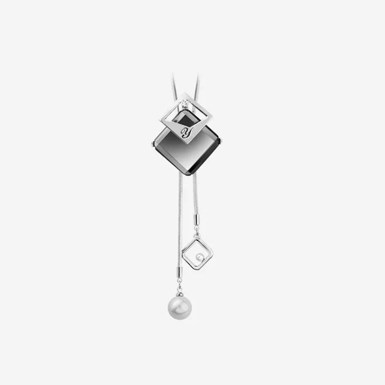 Cross-border Hot-selling Woolen Chain Women's High-end Long Necklace Fashion All-match European and American Style Tassel Light Luxury Autumn and Winter Clothing Accessories