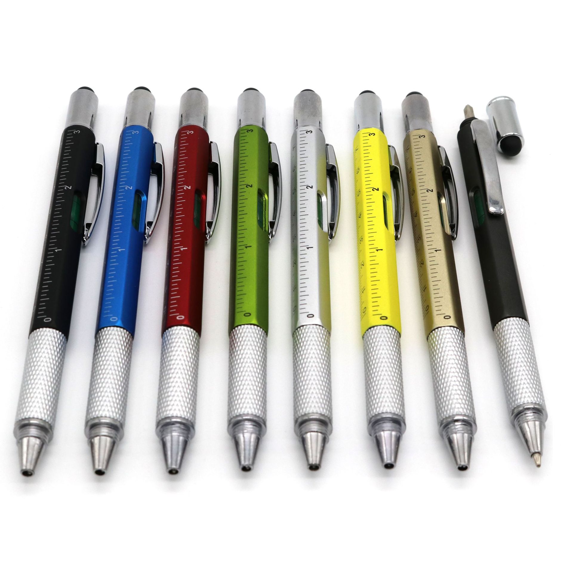 Small batch multi-function screwdriver ballpoint pen plastic tool pen six-in-one level touch advertising gift pen
