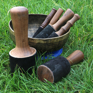 Factory direct song bowl sound therapy accessories yoga Buddha sound Bowl grinding rod wrapped leather sound Bowl Buddha sound Bowl grinding Rod wholesale