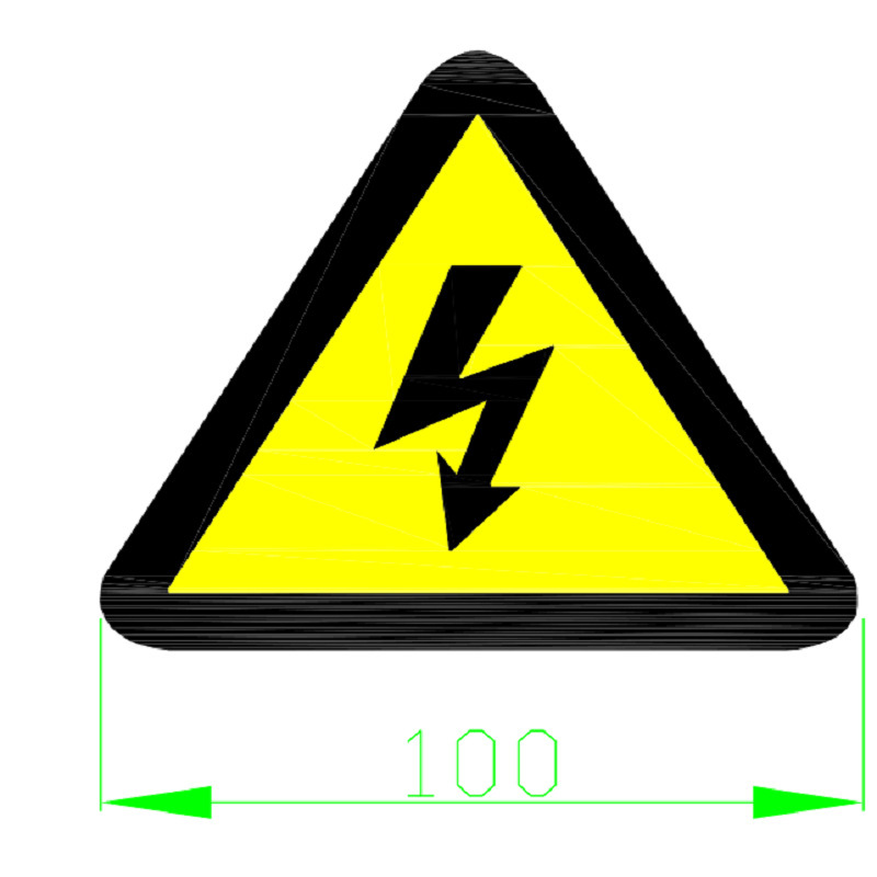 黄色の三角形の雷警告ラベル ステッカー非乾燥性粘着性電気安全マーク|undefined