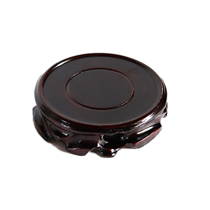 Root Carving Solid Wood Base Round Fish Tank Vase Flower Pot Jade Wonder Stone Purple Sand Teapot Redwood Small Ornaments Base