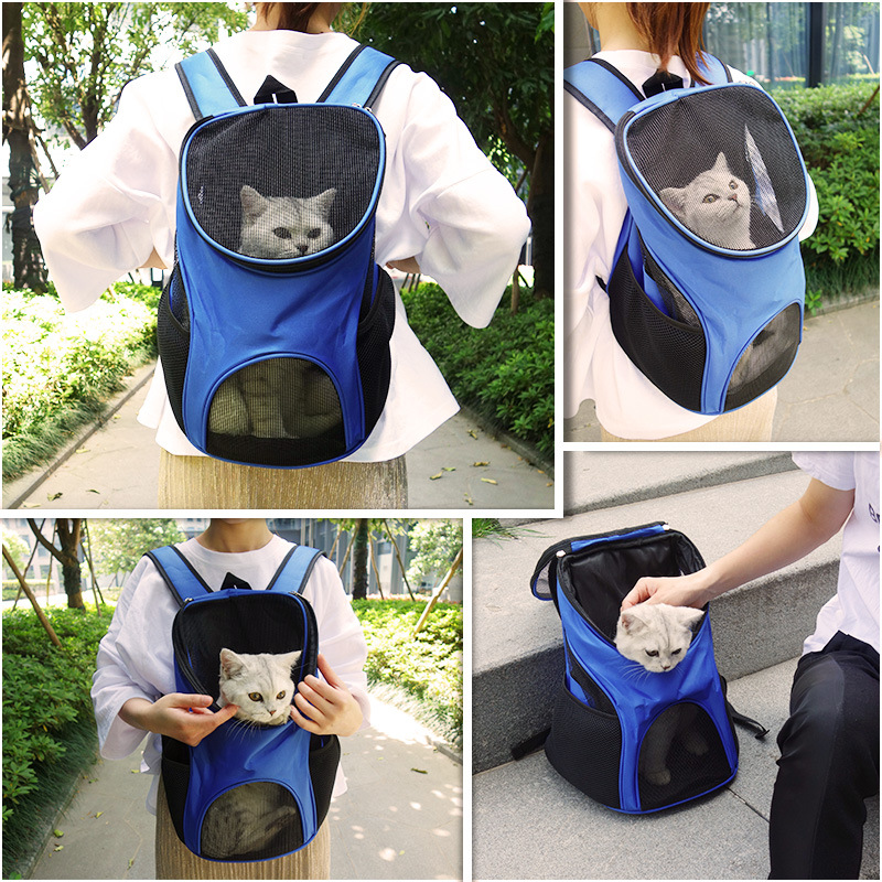 Pet Backpack Outgoing Portable Dog Bag Cat Bag Pet Backpack Breathable Mesh Oxford Pet Bag Teddy Bag