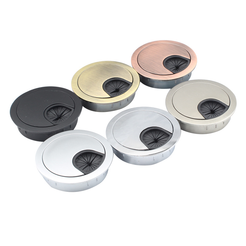High-grade zinc alloy threading box computer desktop multi-function wiring box round wire hole cover threading hole hardware