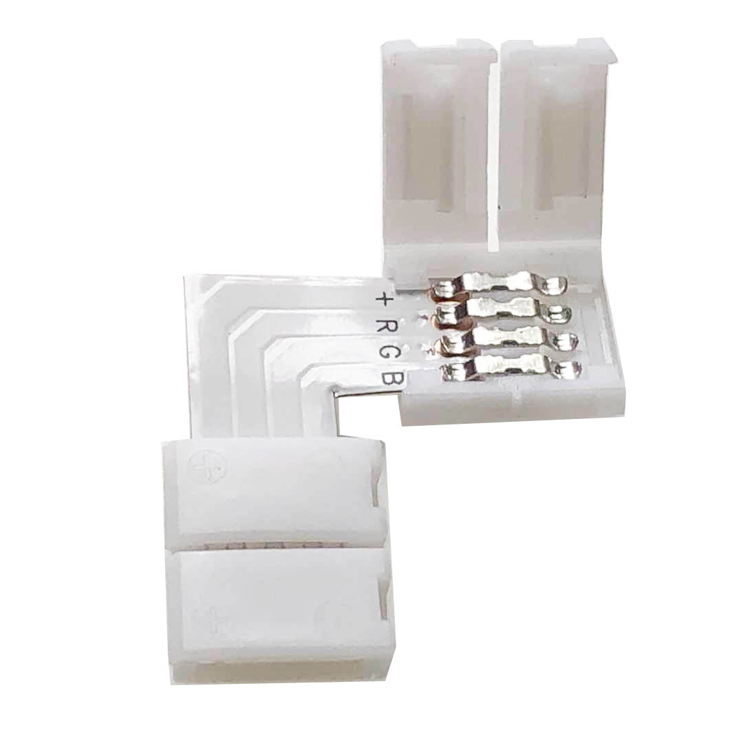 L-type RGB5050LED light bar welding-free buckle adapter connector 4P10MM corner welding-free joint worker