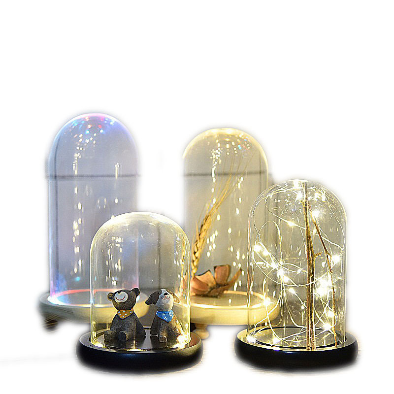 Cross-border AliExpress rose gold foil flower eternal flower glass cover night light LED fire tree silver flower factory wholesale