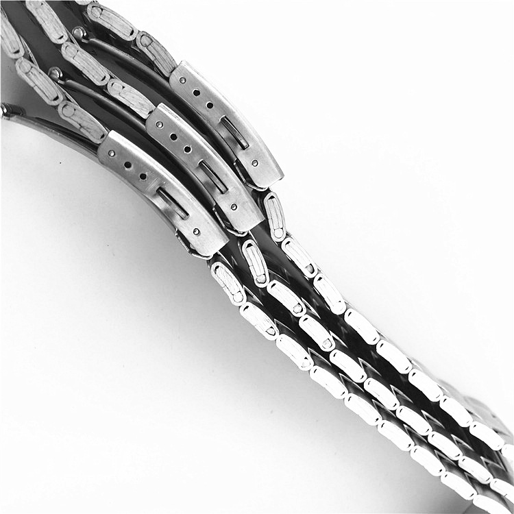 Three beads diving side line stainless steel watch strap 12mm aircraft double button 20mm gold ladies Bracelet 14mm