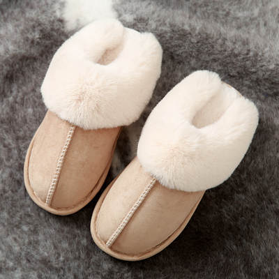 Explosions Cotton Slippers Women's Autumn and Winter Home Couple Warm Home Home Plush Men's Cross-border Wholesale Cotton Shoes