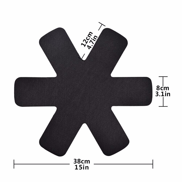 毛毡锅垫 黑色无纺布锅垫不粘锅防滑隔热垫保护垫六爪防滑