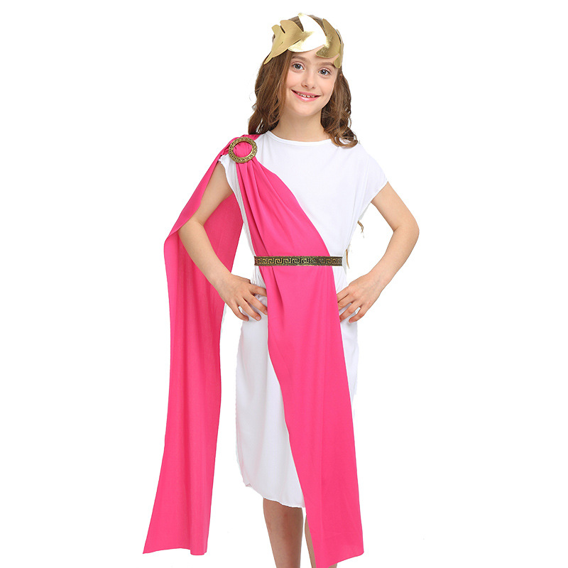 Halloween Costume Child Male Roman Goddess Greek Queen cos Long Dress Child Female Greek Roman Costume