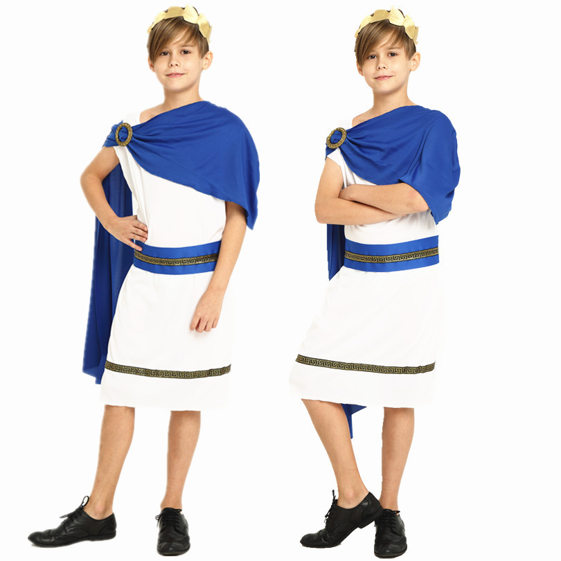 Halloween Costume Child Male Roman Goddess Greek Queen cos Long Dress Child Female Greek Roman Costume