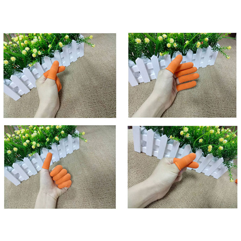 Finger sleeve orange non-slip electric competition pockmarked agricultural banknote particle picking thick rubber latex finger sleeve wholesale
