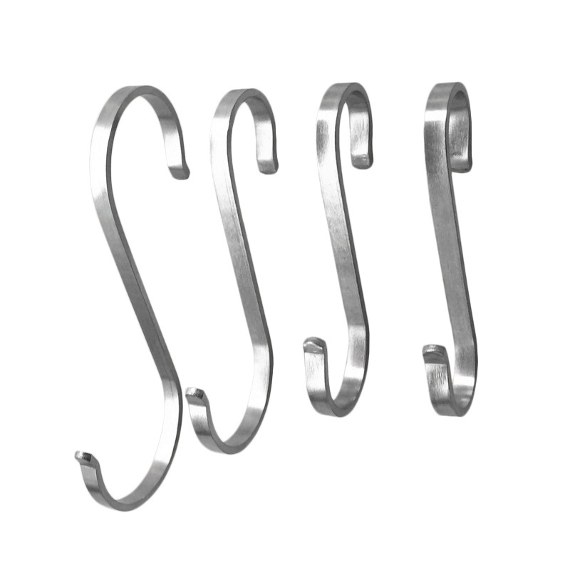 Wholesale S square flat hook 304 stainless steel S hook round tube hook partition board hook S hook S hook S type with bayonet