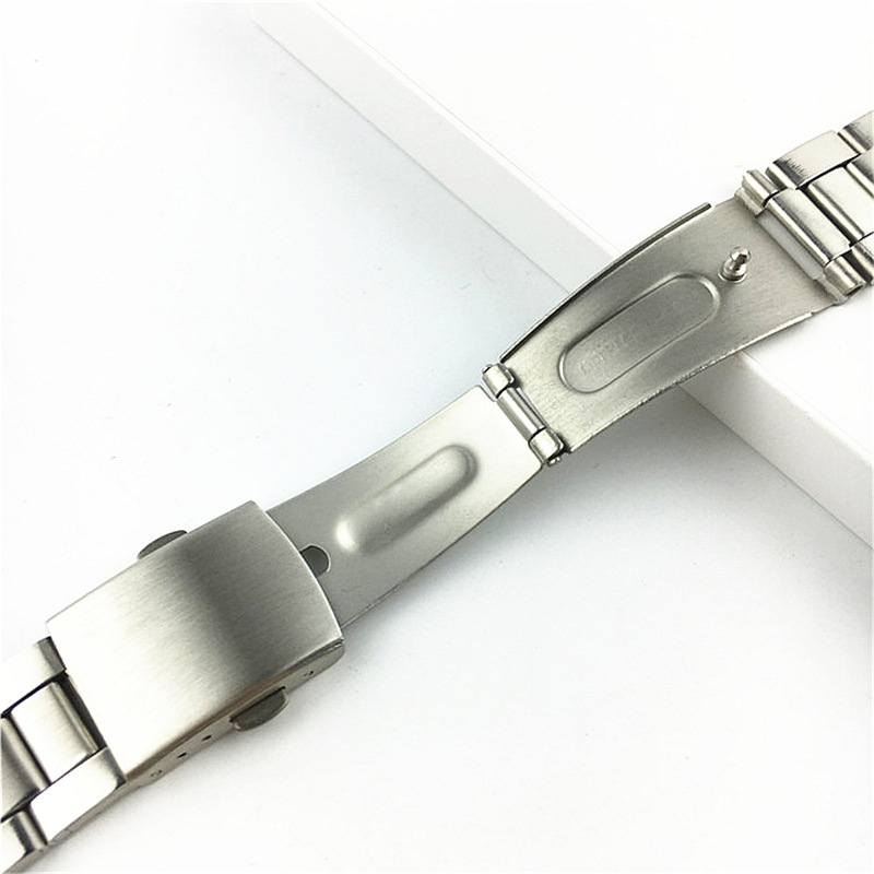 Spot diving three beads stainless steel strap aircraft buckle strap watch accessories 18 20 22mm frosted strap