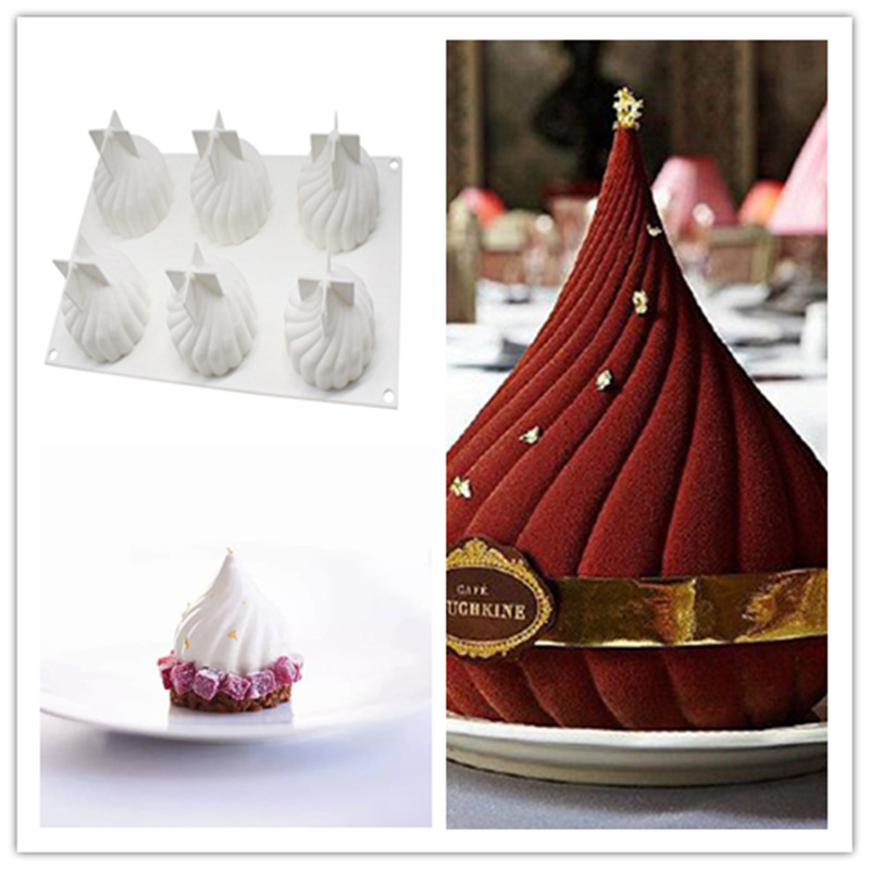 White 6 even whirlwind Italian onion head cake silicone mold dessert sandblasting kitchen baking utensils diy