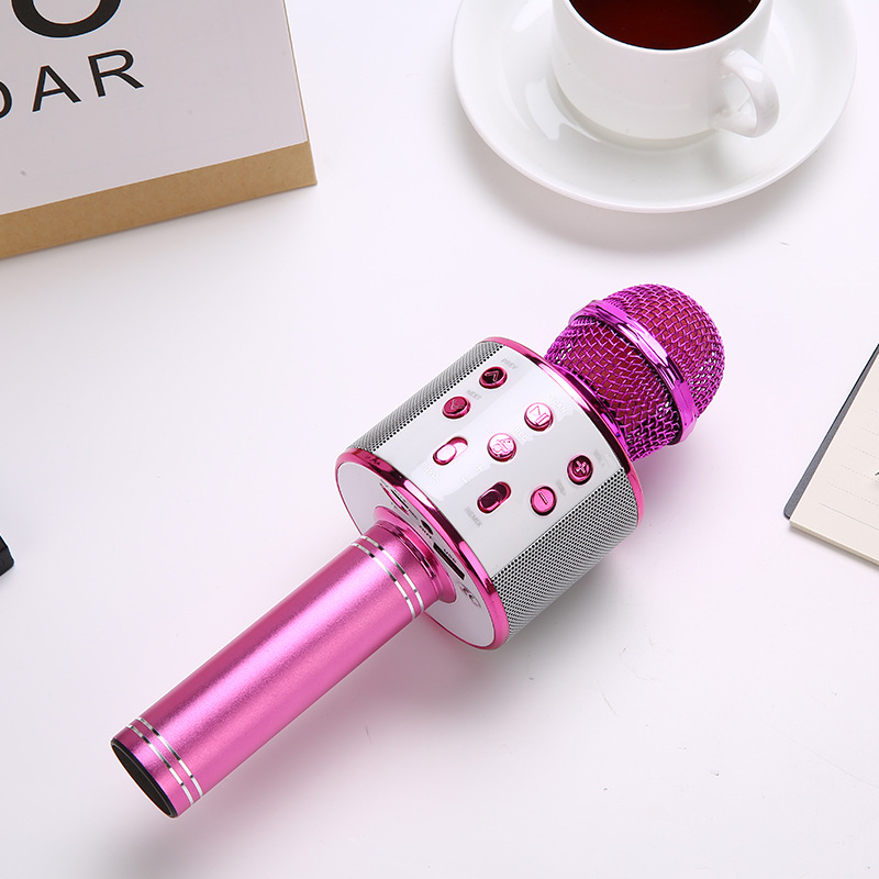 Best-selling wireless microphone 858, mobile KTV Bluetooth microphone speaker integrated children's microphone, home gift