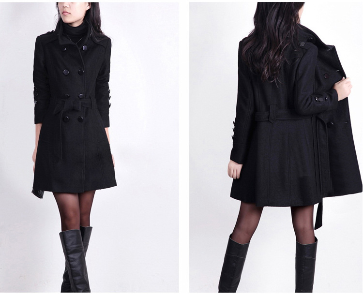 2019 autumn and winter new woolen coat plus size Korean slim fit long woolen coat trench coat