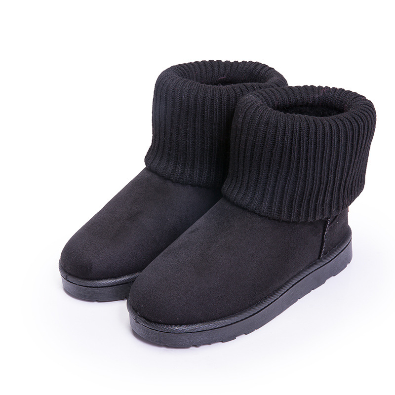Foreign trade Korean fashion knitted wool turn-up cotton boots cotton shoes fashion snow boots cotton shoes manufacturers wholesale supply