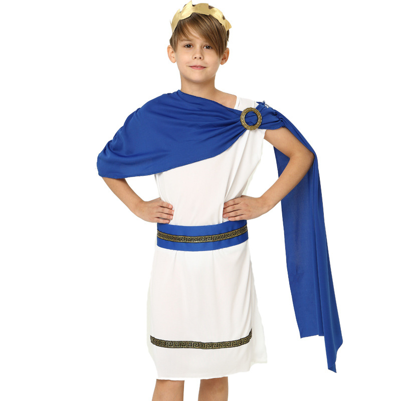 Halloween Costume Child Male Roman Goddess Greek Queen cos Long Dress Child Female Greek Roman Costume