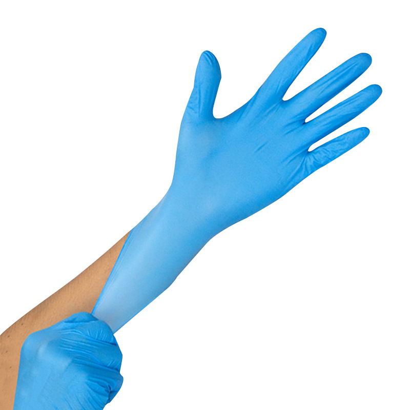Wholesale Blue Pure Disposable Nitrile Gloves Thickened Durable Kitchen Housework Food Grade Rubber Nitrile Gloves