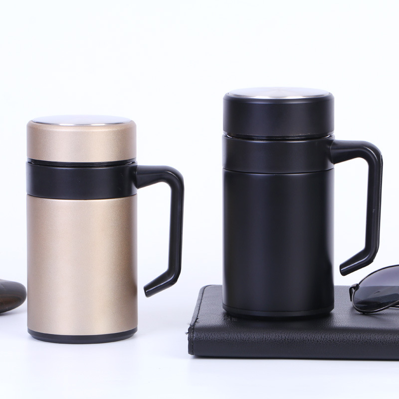 304 stainless steel thermos cup tea office Cup with handle tea leakage male and female business gifts custom LOGO